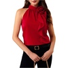 image:imageRoseSeek Womens Summer Halter Tops Floral Appliques Sleeveless Work Shirts Blouses for Women Dressy CasualRed