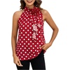 image:imageRoseSeek Womens Summer Halter Tops Floral Appliques Sleeveless Work Shirts Blouses for Women Dressy CasualRed Graphic