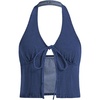 image:imageRoseSeek Womens Y2K Denim Halter Tops Sleeveless Bowknot Split Hem Tank Top Going Out ClothesLight Blue