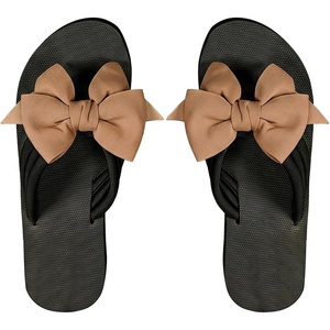 image:imageRoseSeek Womens Bow Knot Flip Flops Open Toe Dressy Thong Sandals Comfy Summer Vacation FlatsBrown