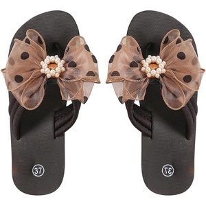 image:imageRoseSeek Womens Bow Knot Flip Flops Open Toe Dressy Thong Sandals Comfy Summer Vacation FlatsCoffee Brown