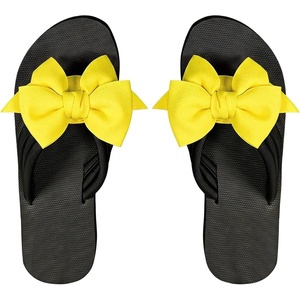 image:imageRoseSeek Womens Bow Knot Flip Flops Open Toe Dressy Thong Sandals Comfy Summer Vacation FlatsYellow