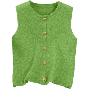 image:imageRoseSeek Womens Button Down Sweater Vest Sleeveless Crewneck Knit Outerwear Old Money KnitwearGreen