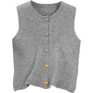 image:imageRoseSeek Womens Button Down Sweater Vest Sleeveless Crewneck Knit Outerwear Old Money KnitwearGrey