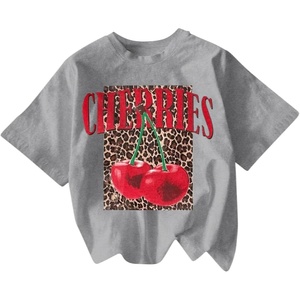 image:imageRoseSeek Womens Funny Cherry Graphic Tees Short Sleeve Crew Neck Going Out Summer Tops Tshirts ShirtsGrey