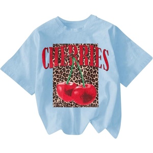 image:imageRoseSeek Womens Funny Cherry Graphic Tees Short Sleeve Crew Neck Going Out Summer Tops Tshirts ShirtsLight Blue
