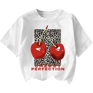 image:imageRoseSeek Womens Funny Cherry Graphic Tees Short Sleeve Crew Neck Going Out Summer Tops Tshirts ShirtsWhite and Cheetah