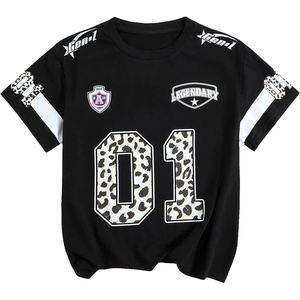 image:imageRoseSeek Womens Graphic Letter Tee Crew Neck Drop Shoulder Trendy Summer T Shirt Short Sleeve Vintage Car Print TopCow Black