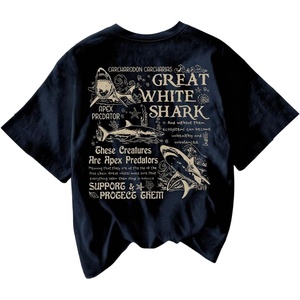 image:imageRoseSeek Womens Graphic Letter Tee Crew Neck Drop Shoulder Trendy Summer T Shirt Short Sleeve Vintage Car Print TopLetter Blue
