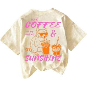 image:imageRoseSeek Womens Graphic Letter Tee Crew Neck Drop Shoulder Trendy Summer T Shirt Short Sleeve Vintage Car Print TopPrint Apricot Pink