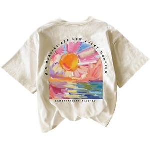 image:imageRoseSeek Womens Graphic Letter Tee Crew Neck Drop Shoulder Trendy Summer T Shirt Short Sleeve Vintage Car Print TopPrint Back Apricot