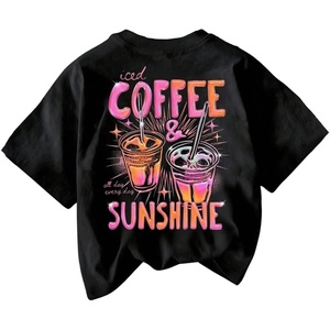 image:imageRoseSeek Womens Graphic Letter Tee Crew Neck Drop Shoulder Trendy Summer T Shirt Short Sleeve Vintage Car Print TopPrint Black