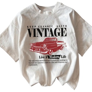 image:imageRoseSeek Womens Graphic Letter Tee Crew Neck Drop Shoulder Trendy Summer T Shirt Short Sleeve Vintage Car Print TopWhite Red Graphic
