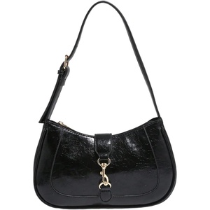image:imageRoseSeek Womens Retro Vintage Zipper Shoulder Bag Adjustable Strap Elegant Underarm Purse HandbagsBlack