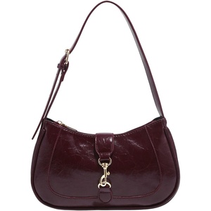 image:imageRoseSeek Womens Retro Vintage Zipper Shoulder Bag Adjustable Strap Elegant Underarm Purse HandbagsBurgundy Red