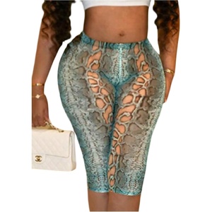 image:imageRoseSeek Womens Y2K Leopard Mesh Cropped Leggings 34 Length Club Capri PantsBlue