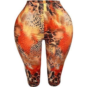 image:imageRoseSeek Womens Y2K Leopard Mesh Cropped Leggings 34 Length Club Capri PantsOrange