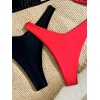 image:imageRoseSeek 2 Pack Leopard Print Bikini Sets Halter Triangle Top Brazilian Bottom Animal Print Swimwear BundleBlack and Red