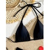 image:imageRoseSeek 2 Pack Leopard Print Bikini Sets Halter Triangle Top Brazilian Bottom Animal Print Swimwear BundleBlack and Red