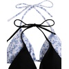image:imageRoseSeek 2 Pack Leopard Print Bikini Sets Halter Triangle Top Brazilian Bottom Animal Print Swimwear BundleBlue Floral and Black