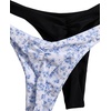 image:imageRoseSeek 2 Pack Leopard Print Bikini Sets Halter Triangle Top Brazilian Bottom Animal Print Swimwear BundleBlue Floral and Black