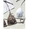 image:imageRoseSeek 2 Pack Leopard Print Bikini Sets Halter Triangle Top Brazilian Bottom Animal Print Swimwear BundleCheetah and White