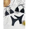 image:imageRoseSeek 2 Pack Leopard Print Bikini Sets Halter Triangle Top Brazilian Bottom Animal Print Swimwear BundleDots and Black