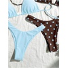 image:imageRoseSeek 2 Pack Leopard Print Bikini Sets Halter Triangle Top Brazilian Bottom Animal Print Swimwear BundleDots and Blue