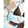 image:imageRoseSeek 2 Pack Leopard Print Bikini Sets Halter Triangle Top Brazilian Bottom Animal Print Swimwear BundleDots and Blue
