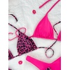 image:imageRoseSeek 2 Pack Leopard Print Bikini Sets Halter Triangle Top Brazilian Bottom Animal Print Swimwear BundleHot Pink and Cheetah