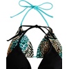 image:imageRoseSeek 2 Pack Leopard Print Bikini Sets Halter Triangle Top Brazilian Bottom Animal Print Swimwear BundleMix Blue and Black