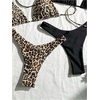image:imageRoseSeek 2 Pack Leopard Print Bikini Sets Halter Triangle Top Brazilian Bottom Animal Print Swimwear BundleMulticolor