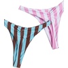 image:imageRoseSeek 2 Pack Leopard Print Bikini Sets Halter Triangle Top Brazilian Bottom Animal Print Swimwear BundlePink White and Blue