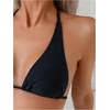 image:imageRoseSeek 2 Piece Bikini Sets Triangle Halter Top High Cut Brazilian Bottom Swimsuit Summer Beach SwimwearBlack