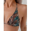 image:imageRoseSeek 2 Piece Bikini Sets Triangle Halter Top High Cut Brazilian Bottom Swimsuit Summer Beach SwimwearBrown and Black