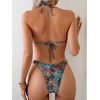 image:imageRoseSeek 2 Piece Bikini Sets Triangle Halter Top High Cut Brazilian Bottom Swimsuit Summer Beach SwimwearBrown and Black