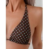 image:imageRoseSeek 2 Piece Bikini Sets Triangle Halter Top High Cut Brazilian Bottom Swimsuit Summer Beach SwimwearBrown and Blue