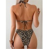 image:imageRoseSeek 2 Piece Bikini Sets Triangle Halter Top High Cut Brazilian Bottom Swimsuit Summer Beach SwimwearCheetah and Black