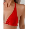 image:imageRoseSeek 2 Piece Bikini Sets Triangle Halter Top High Cut Brazilian Bottom Swimsuit Summer Beach SwimwearPure Red