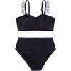 image:imageRoseSeek Girls 2 Piece Cherry Print Swimwear Ruffle Trim Ruched Bathing Suits Cute SwimsuitsBlack