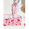 image:imageRoseSeek Girls 2 Piece Cherry Print Swimwear Ruffle Trim Ruched Bathing Suits Cute SwimsuitsPink