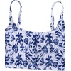 image:imageRoseSeek Girls 2 Piece Floral High Waisted Swimsuit Smocked Wireless Bathing Suit Boho Holiday Beachwear SetDeep Blue and White