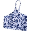 image:imageRoseSeek Girls 2 Piece Floral High Waisted Swimsuit Smocked Wireless Bathing Suit Boho Holiday Beachwear SetDeep Blue and White