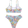 image:imageRoseSeek Girls 2 Piece Floral High Waisted Swimsuit Smocked Wireless Bathing Suit Boho Holiday Beachwear SetFloral Multicolor