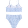 image:imageRoseSeek Girls 2 Piece Floral High Waisted Swimsuit Smocked Wireless Bathing Suit Boho Holiday Beachwear SetLight Blue