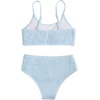 image:imageRoseSeek Girls 2 Piece Floral High Waisted Swimsuit Smocked Wireless Bathing Suit Boho Holiday Beachwear SetLight Pure Blue