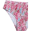 image:imageRoseSeek Girls 2 Piece Floral High Waisted Swimsuit Smocked Wireless Bathing Suit Boho Holiday Beachwear SetMulticolor Pink