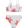 image:imageRoseSeek Girls 2 Piece Floral High Waisted Swimsuit Smocked Wireless Bathing Suit Boho Holiday Beachwear SetMustard Yellow