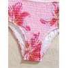 image:imageRoseSeek Girls 2 Piece Floral High Waisted Swimsuit Smocked Wireless Bathing Suit Boho Holiday Beachwear SetPink