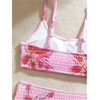 image:imageRoseSeek Girls 2 Piece Floral High Waisted Swimsuit Smocked Wireless Bathing Suit Boho Holiday Beachwear SetPink